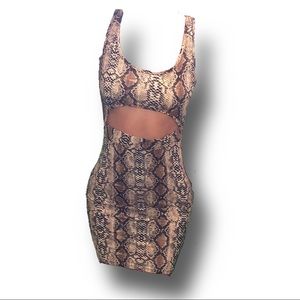 Snakeprint mini cut out dress, size L